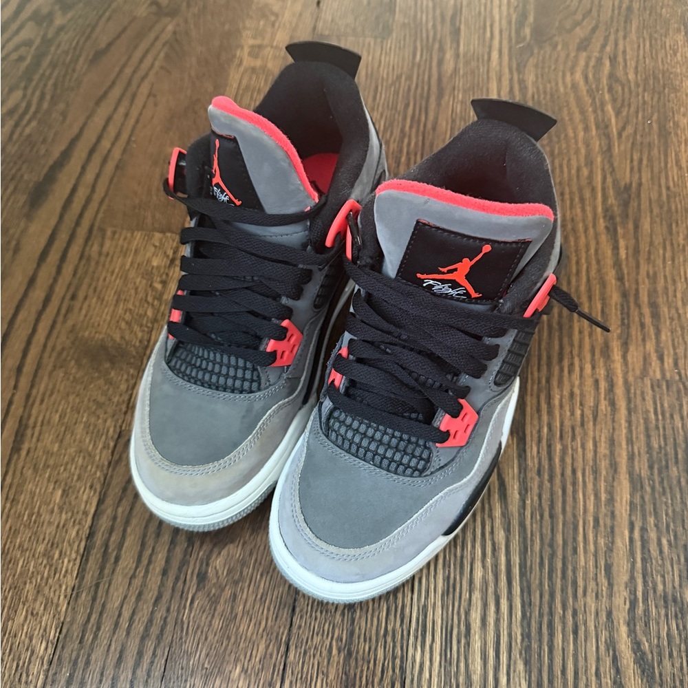 Air Jordan 4 Retro Gray and Red Sneakers